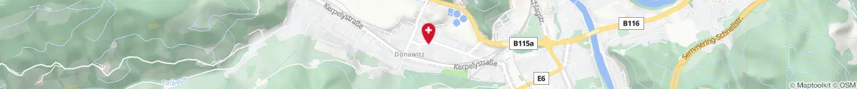 Map representation of the location for Apotheke Zur Hütte in 8700 Leoben-Donawitz